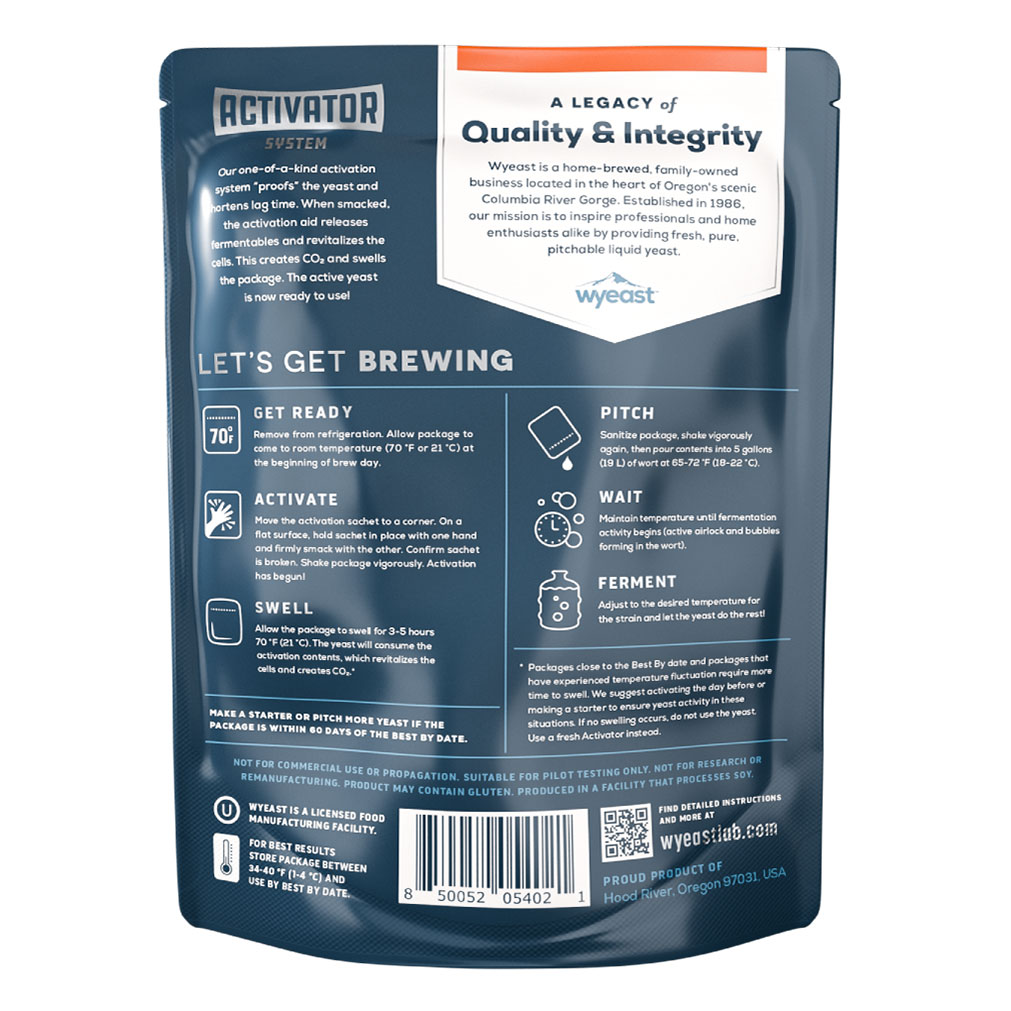 Wyeast 1335 British Ale II Yeast - Package Back