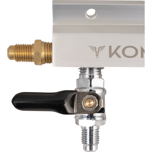 3-Way Gas Splitter/Manifold with Shutoff and Check Valves - 1/4 in. MFL Fittings