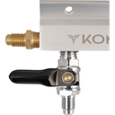 3-Way Gas Splitter/Manifold with Shutoff and Check Valves - 1/4 in. MFL Fittings