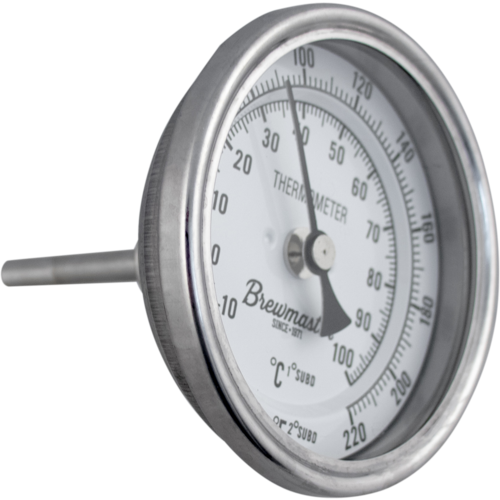 1/2 in. MPT Dial Thermometer for Kettles - 3 in. Face