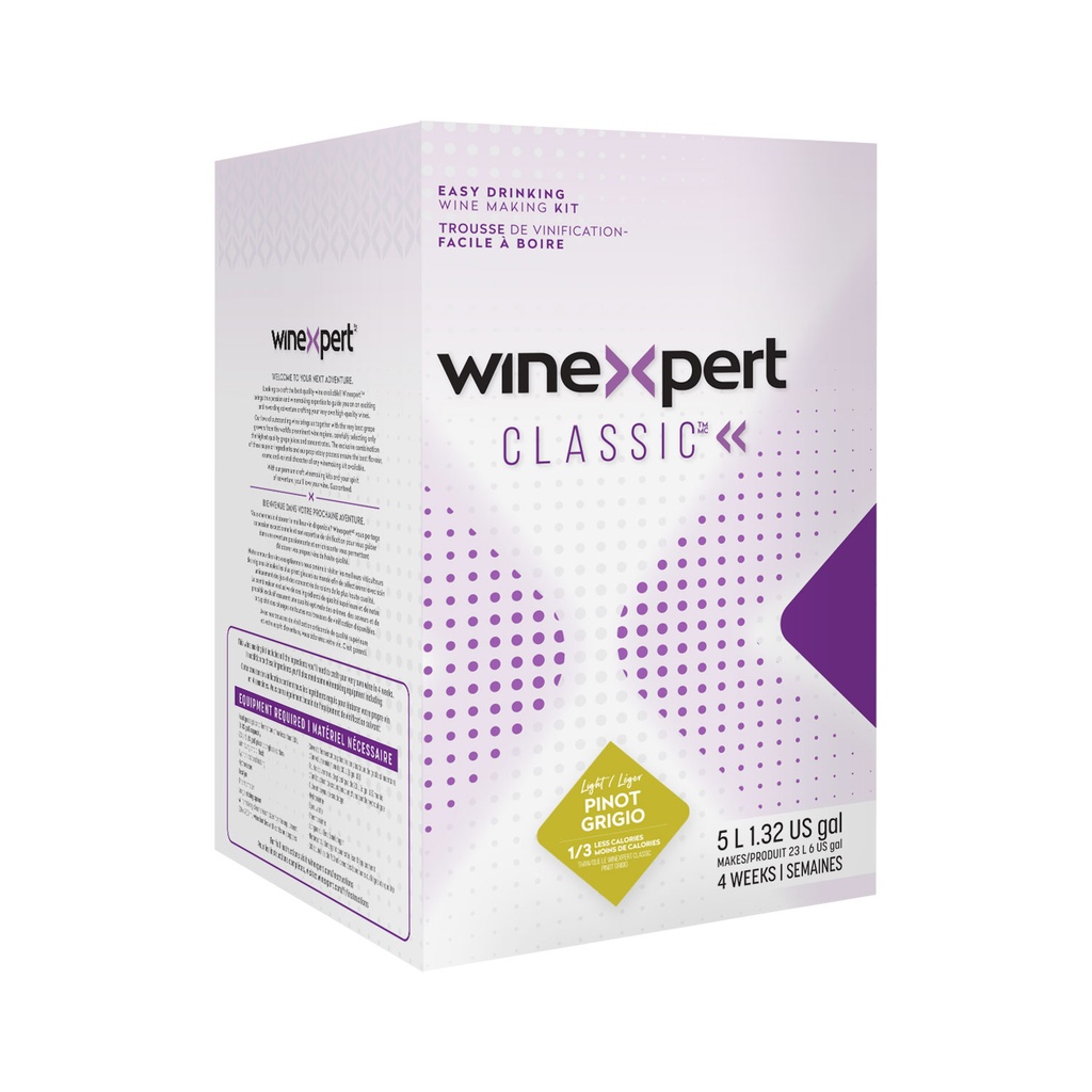 Pinot Grigio Low Calorie / Low Alcohol Wine Kit - Winexpert Classic Light