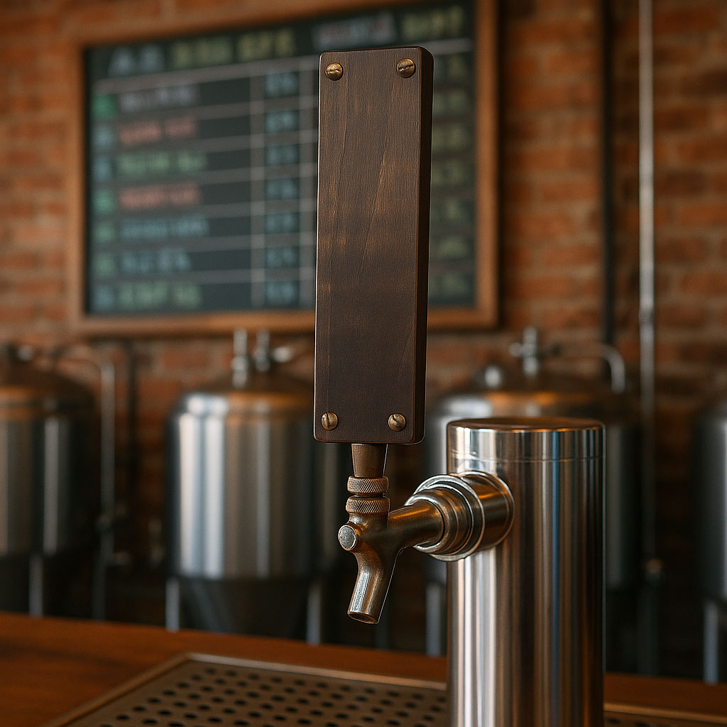 Rustic Wood Tap Handle / Faucet Knob with Brass Finish