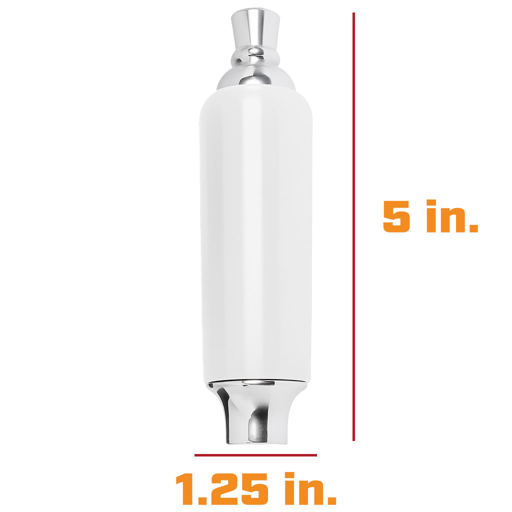 White Plastic Tap Handle / Faucet Knob with Ferrule and Finial