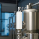White Plastic Tap Handle / Faucet Knob with Ferrule and Finial