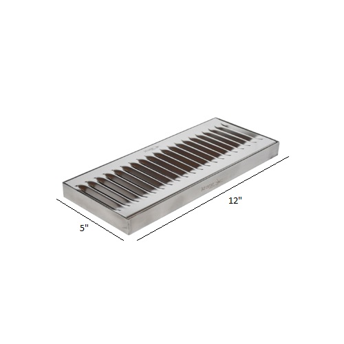 12 x 5 in. Brushed Stainless Steel Counter Mount Drip Tray