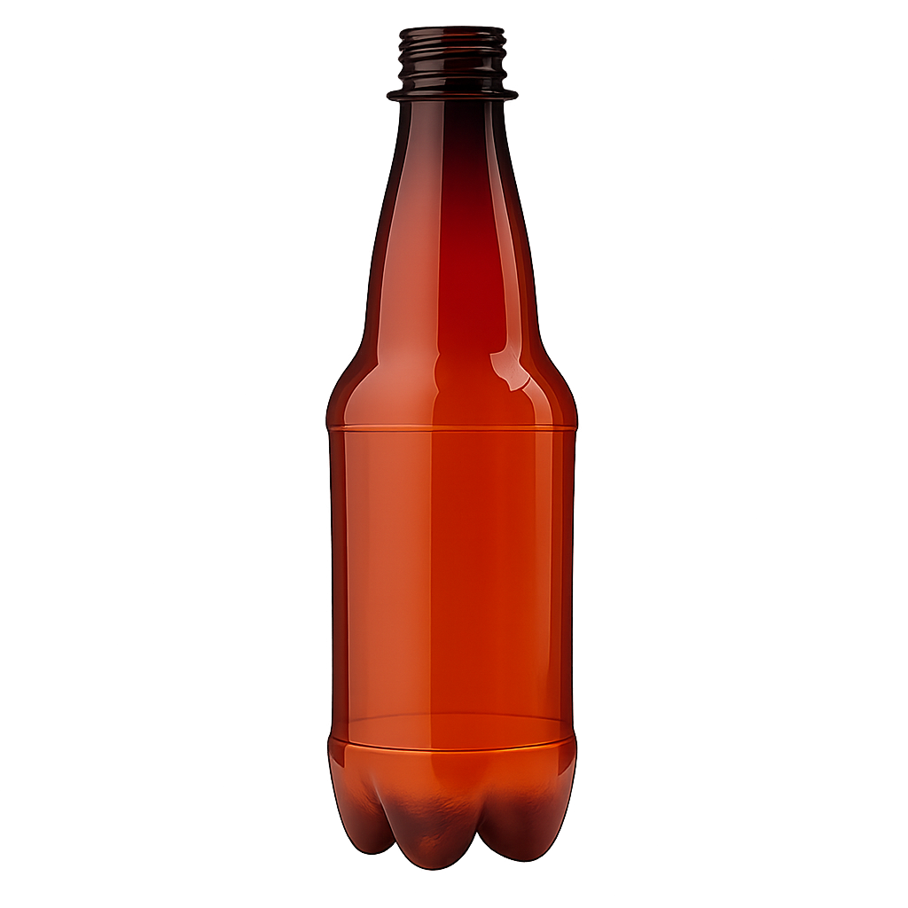 500mL PET Bottle with Cap for Beer or Soda - Single Bottle