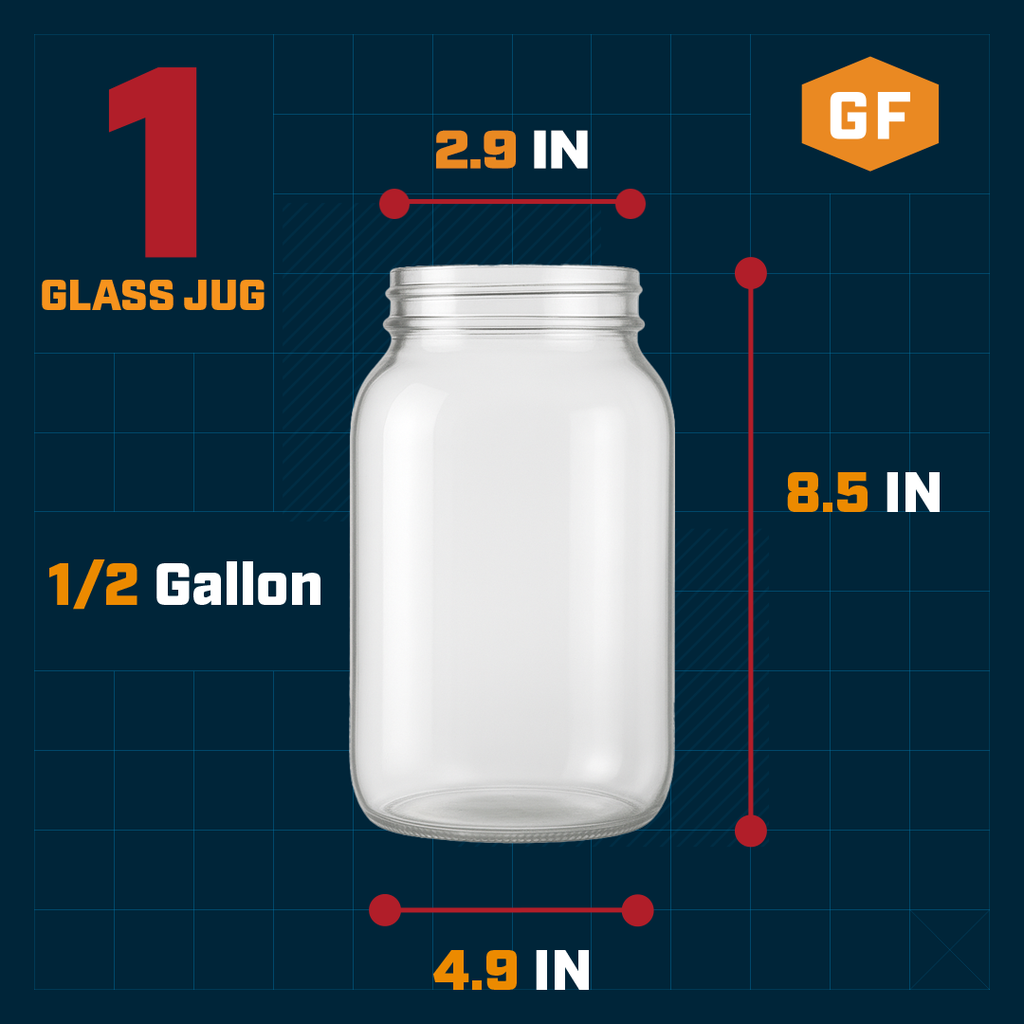 1/2 Gallon Glass Fermenting Jar - Single Jar