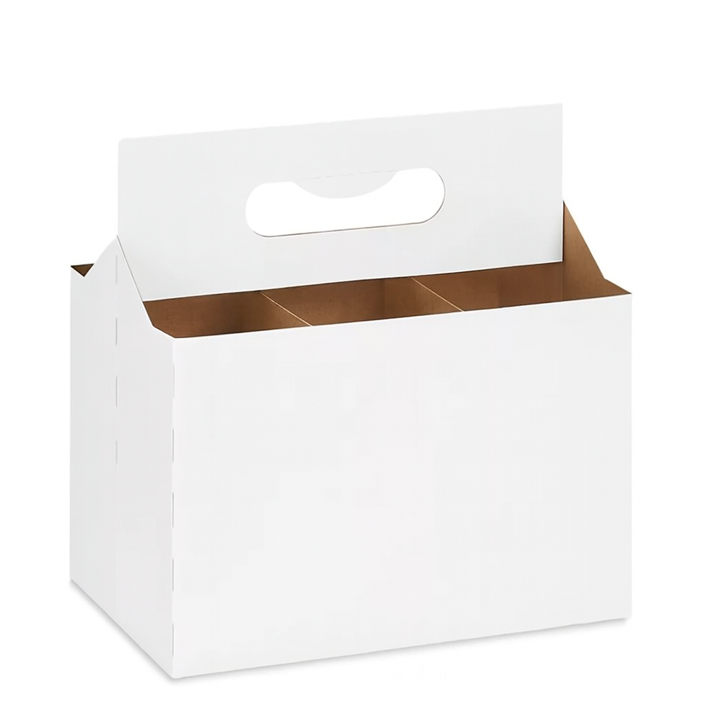 White 6 Pack Beer Carrier
