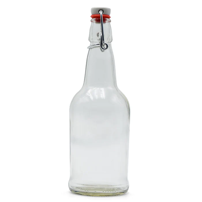 16 oz. Clear Swing Top Bottles - Case of 12