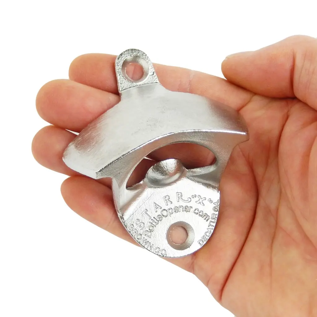 Starr X Plain Solid Stainless Steel Beer Soda Bar Bottle Opener Wall Mounted