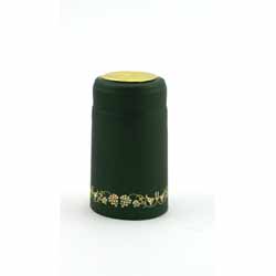 Green with Gold Grapes Shrink Cap - 30 ct