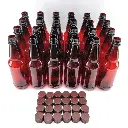 500mL PET Bottles for Beer or Soda w/Caps - Case of 24