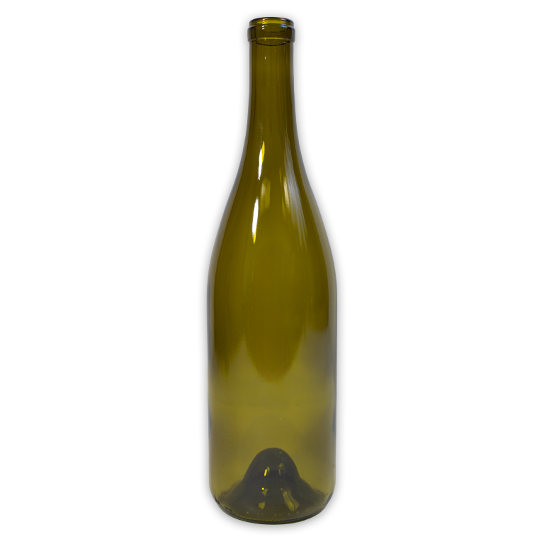 750mL Antique Green Burgundy Style Wine Bottles Punted - Case of 12