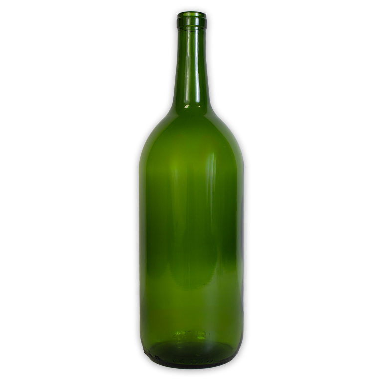 Claret/Bordeaux 1.5 L Green Wine Bottles, 6/case