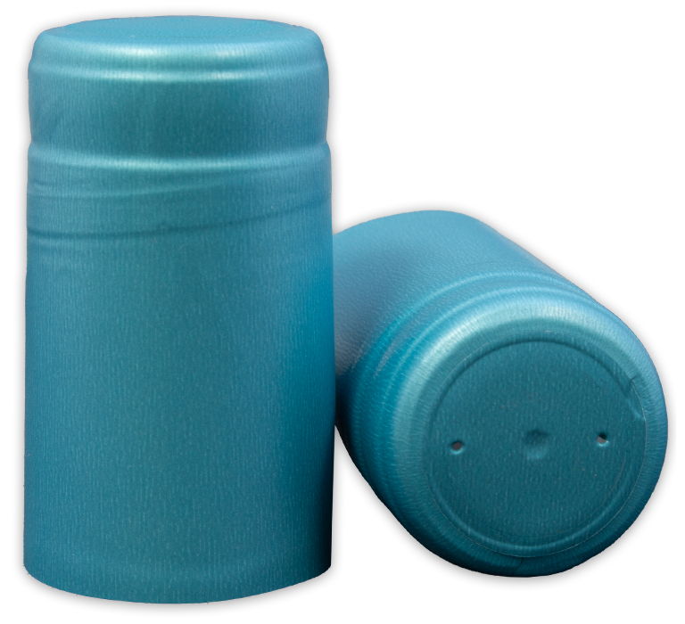 Metallic Blue Teal Shrink Caps for Wine Bottles - 500 Count