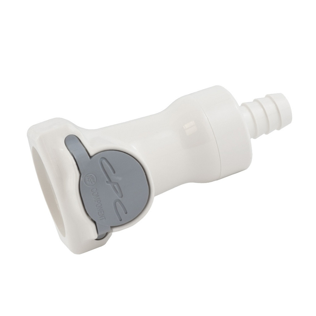 3/8 in. In-Line Hose Barb Quick Disconnect Coupling Body with Shutoff - CPC HFC35 Series