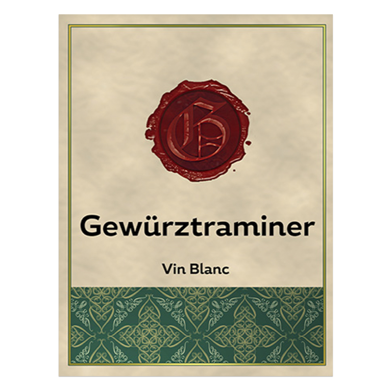 Gewurztraminer Self Adhesive Wine Labels, pkg of 30