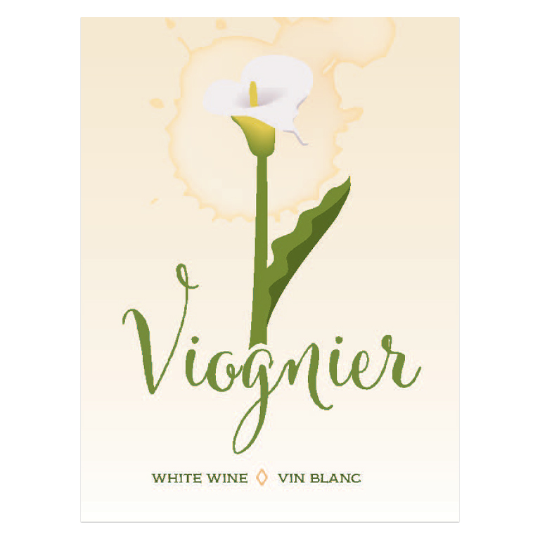 Viognier Self Adhesive Wine Labels, pkg of 30
