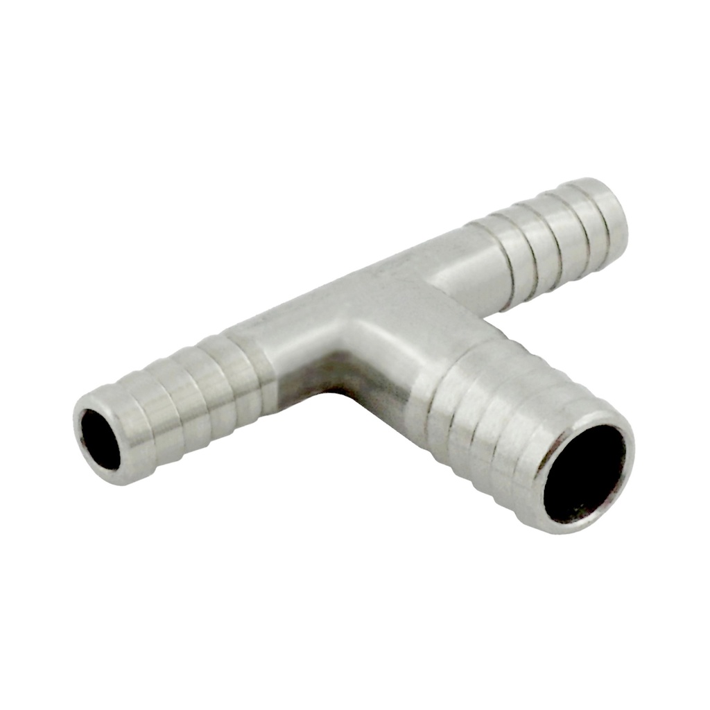 Stainless Steel Tee - 3/8 x 1/4 x 1/4 in. Barbs