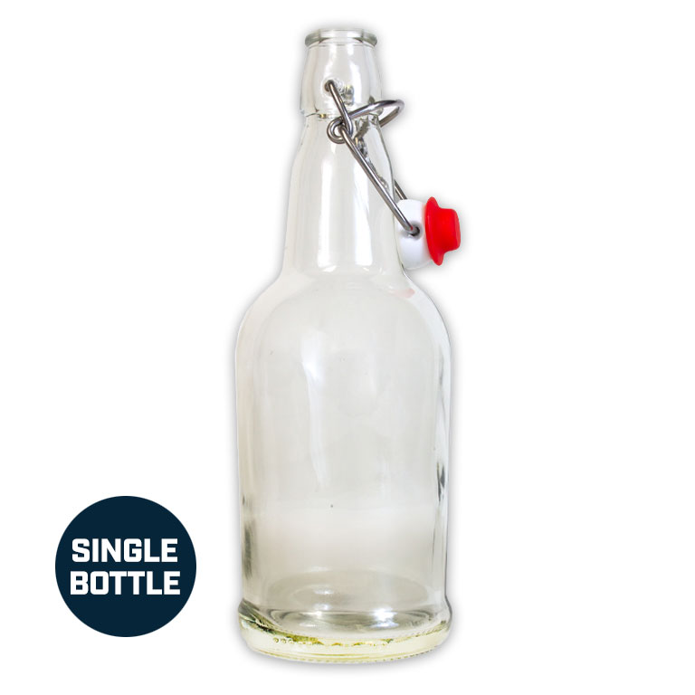 SINGLE - 16 oz. Clear Swing Top Bottle