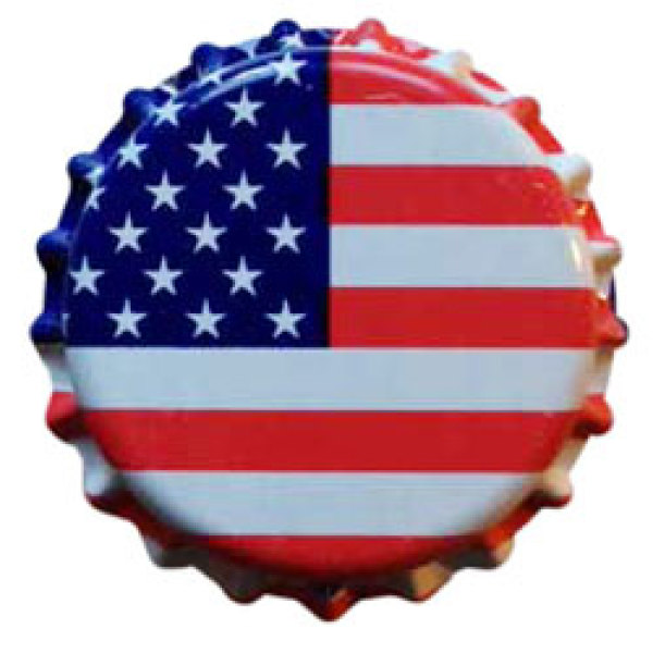 American Flag Bottle Caps O2 Barrier, 144 ct. (Crown Caps)