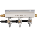 3-Way Gas Splitter/Manifold with Shutoff and Check Valves - 1/4 in. MFL Fittings