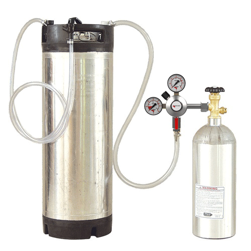 Basic Homebrew Kegging System with Keg, CO2 Tank, and Regulator