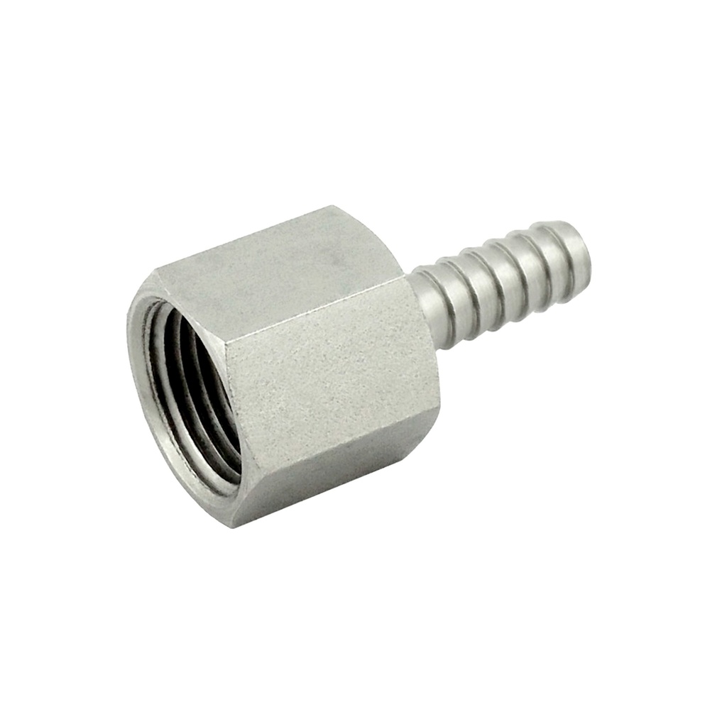 Stainless Barbed Fitting - 3/8 in. Female NPT x 1/4 in. Barb