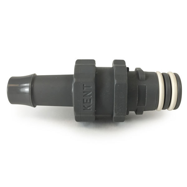 Quick Connect 3/8 in. Barb X Male shut-off (gray) - Kent Systems
