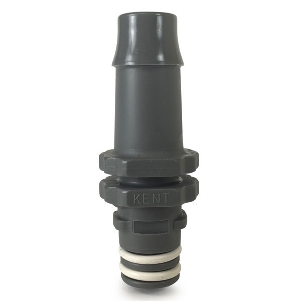Quick Connect 1/2 in. Barb X Male shut-off (gray) - Kent Systems