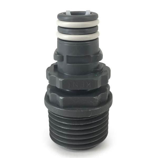 Quick Connect 1/2 in. NPT X Male shut-off (gray) - Kent Systems