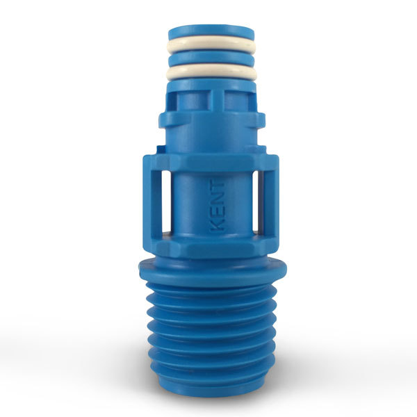 Quick Connect 1/4 in. NPT X Male shut-off (blue) - Kent Systems