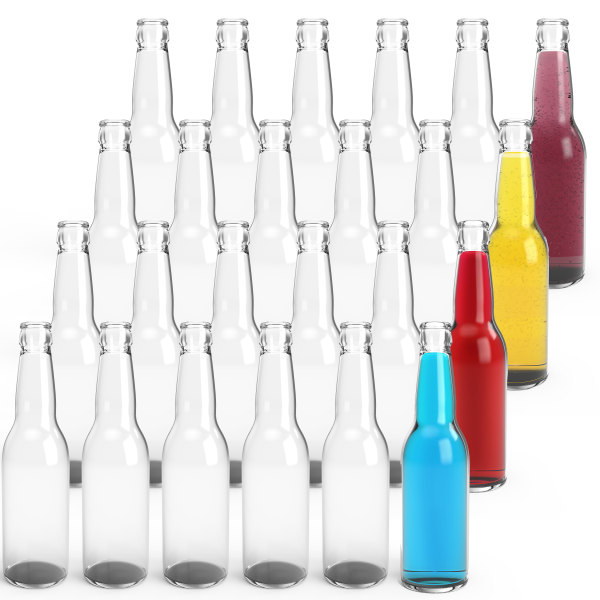 Clear Glass Beer Bottles - Case of 24