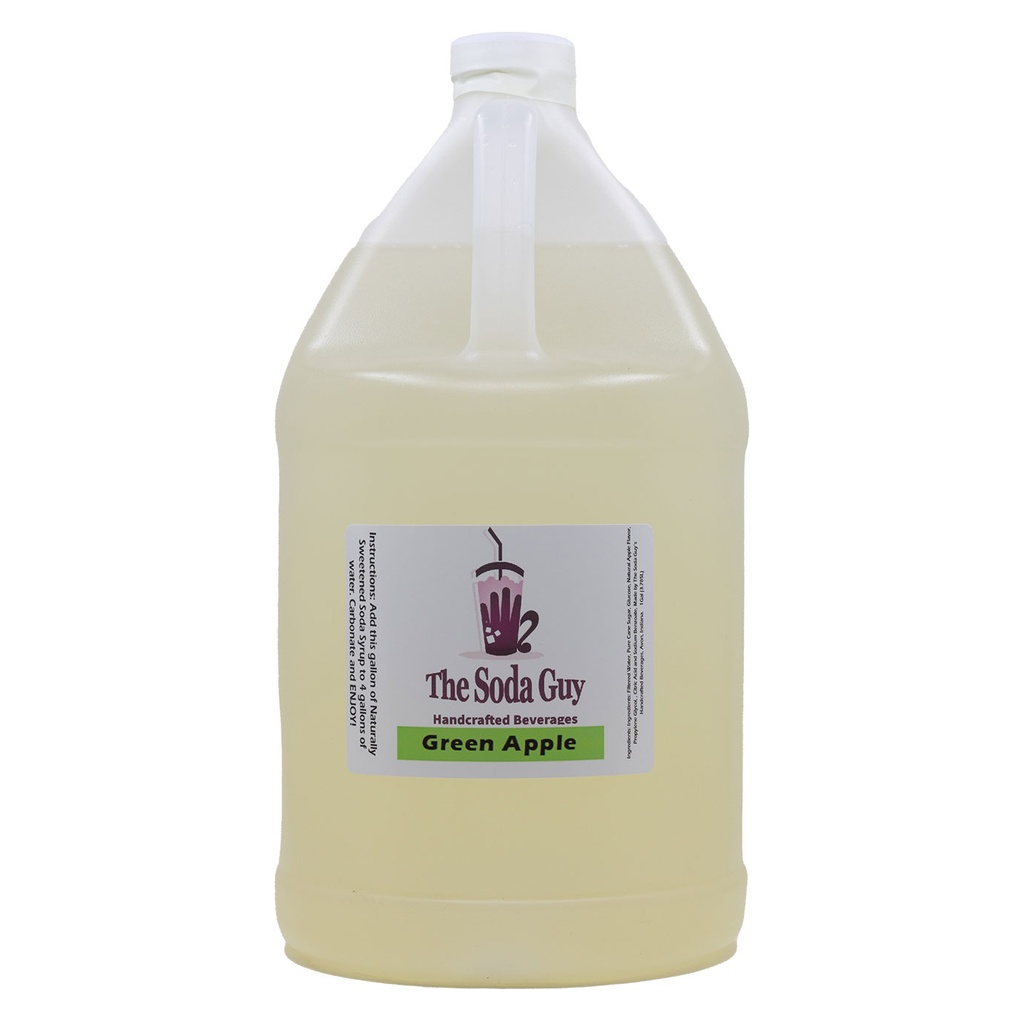 Green Apple Soda Syrup Concentrate (1 Gallon Jug) - Makes 5 Gallons
