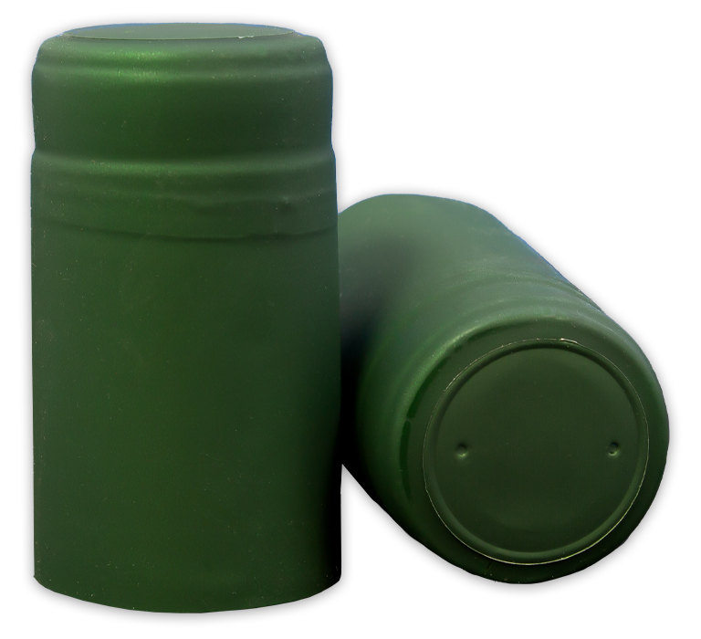Matte Green Shrink Caps for Wine Bottles - 500 Count
