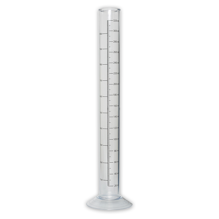 One Piece Plastic Test Jar with Volume Markings for Hydrometer Readings - 14 in. - Good for All Beverages Including Spirits