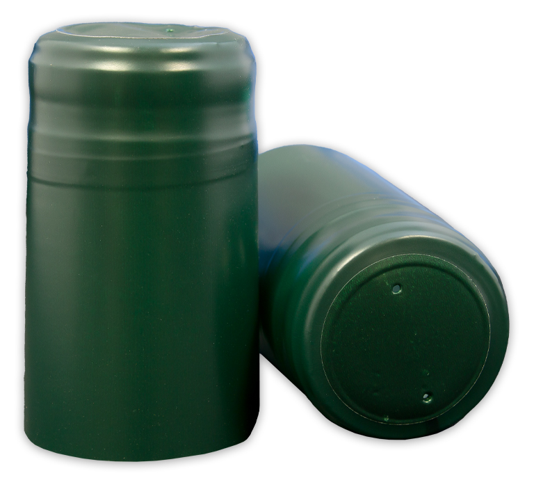 Metallic Green Shrink Caps for Wine Bottles - 500 Count