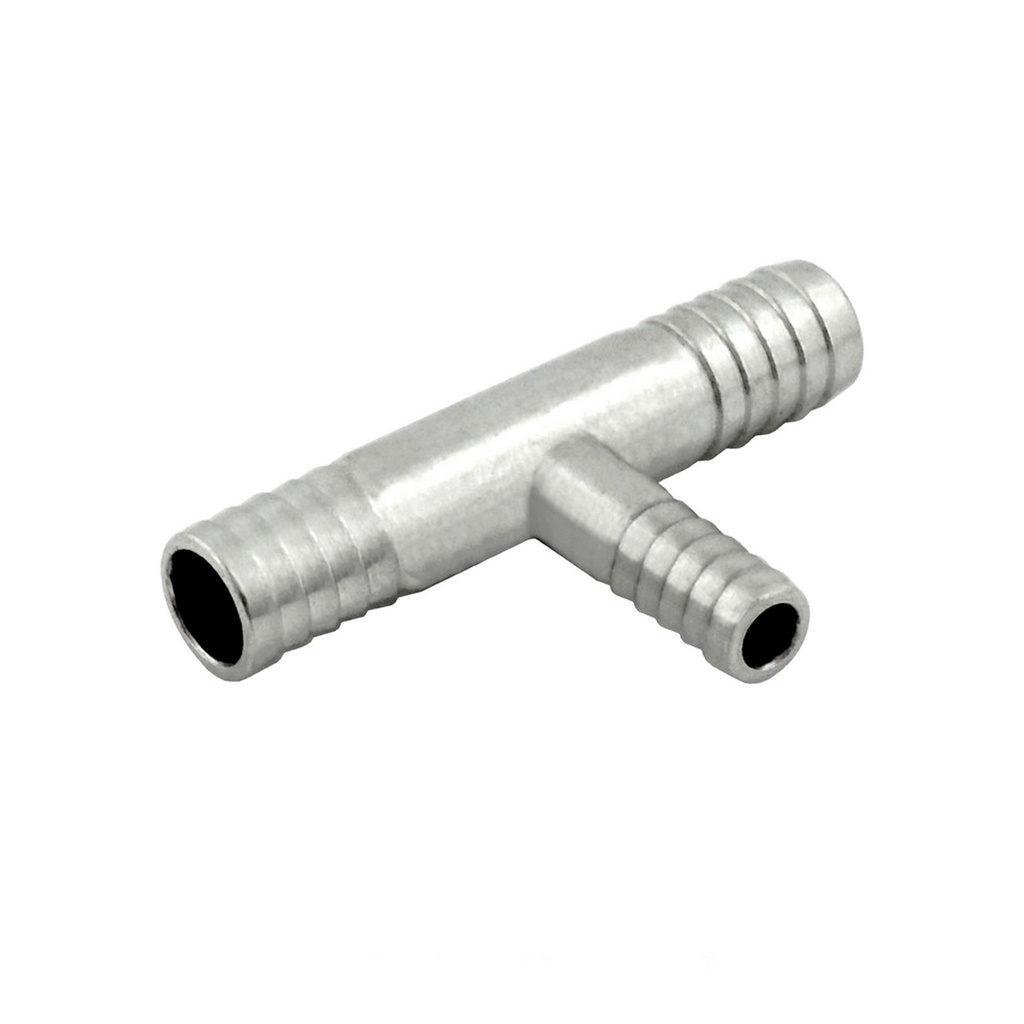 Stainless Steel Tee - 3/8 x 3/8 x 1/4 in. Barbs