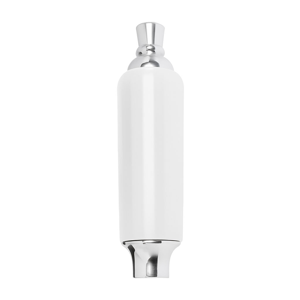 White Plastic Tap Handle / Faucet Knob with Ferrule and Finial