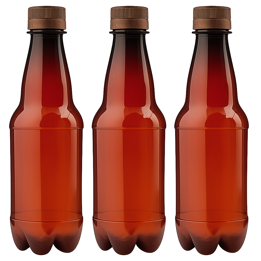 500mL PET Bottles with Cap for Beer or Soda - 3 Pack