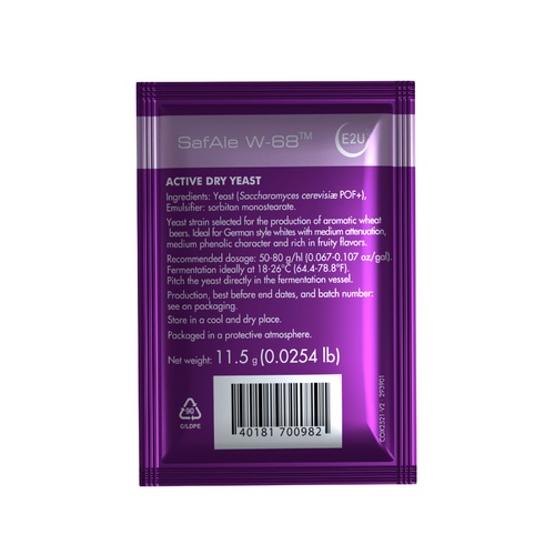 Fermentis SafAle W-68 Wheat Beer Yeast - 11.5 g