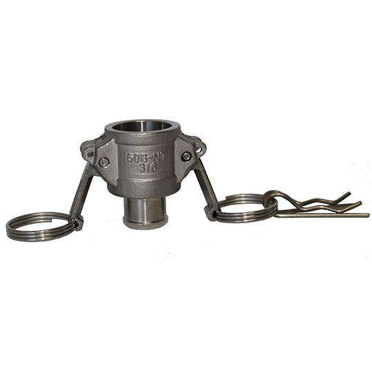 Stainless Steel High Flow Camlock Disconnect - Female Cam x 5/8 in. Hose Barb (Big C)
