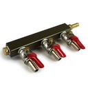 3-Way Gas Splitter/Manifold with Shutoff and Check Valves - 5/16 in. Barbed Fittings