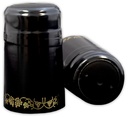 Black with Gold Grapes Shrink Caps for Wine Bottles - 500 Count