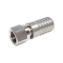 One Piece Swivel Nut & Stem - 1/4 in. FFL x 1/2 in. Barb (Stainless Steel Barb)
