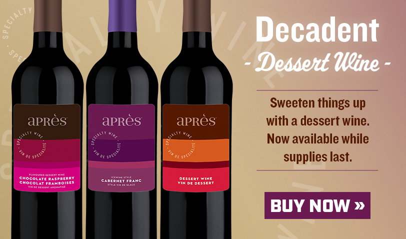 Winexpert Dessert Wine Kits featuring the classic Chocolate Raspberry Port Style dessert wine!